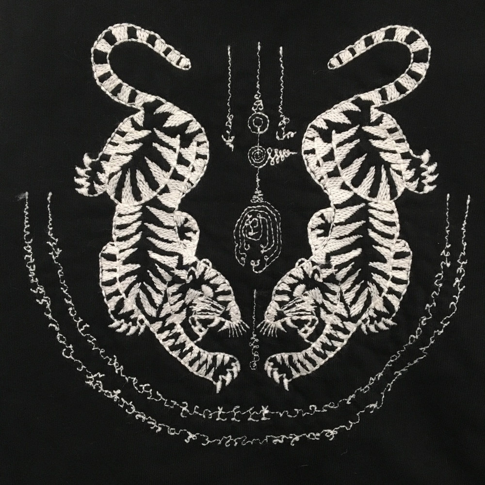 Black Embroidered Brandy Melville Bomber Jacket